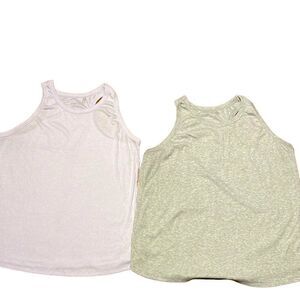Lot of two Danskin soft rib knit tank tops one gray, one lavender XL